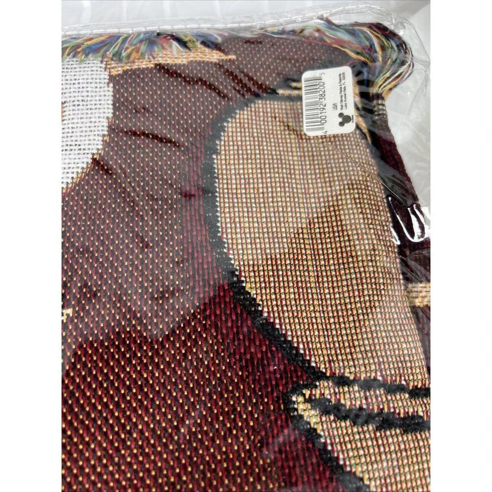 Mickey‎ Mouse Tapestry Woven Throw Blanket Walt Disney World Maroon 58